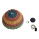 GloboStar® CABALLEROS 02060 Boho Κρεμαστό Φωτιστικό Καμπάνα Μονόφωτο 1 x E27 IP20 Πολύχρωμο Ξύλο - Μ40 x Π40 x Υ20cm