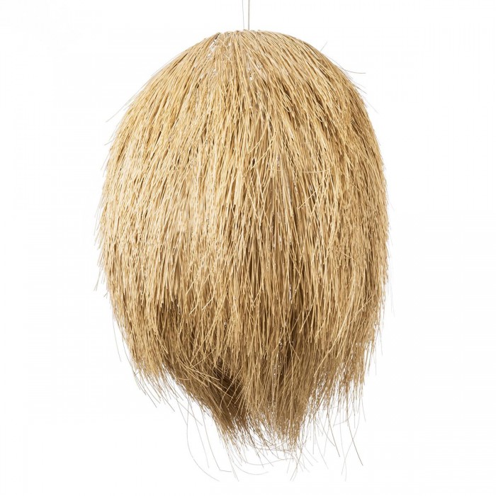 GloboStar® ARCHIPELAGO 02067 Boho Κρεμαστό Φωτιστικό Οροφής Μονόφωτο 1 x E27 AC220-240V IP20 - Φ100 x Υ120cm - Μπεζ Ξύλινο Πλέγμα