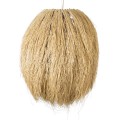GloboStar® ARCHIPELAGO 02067 Boho Κρεμαστό Φωτιστικό Οροφής Μονόφωτο 1 x E27 AC220-240V IP20 - Φ100 x Υ120cm - Μπεζ Ξύλινο Πλέγμα