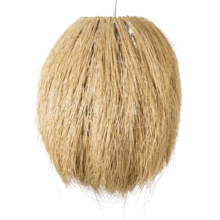 GloboStar® ARCHIPELAGO 02067 Boho Κρεμαστό Φωτιστικό Οροφής Μονόφωτο 1 x E27 AC220-240V IP20 - Φ100 x Υ120cm - Μπεζ Ξύλινο Πλέγμα