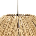 GloboStar® ARCHIPELAGO 02067 Boho Κρεμαστό Φωτιστικό Οροφής Μονόφωτο 1 x E27 AC220-240V IP20 - Φ100 x Υ120cm - Μπεζ Ξύλινο Πλέγμα