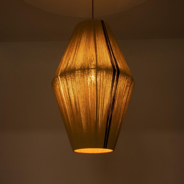 GloboStar® SALERNO 02077 Boho Κρεμαστό Φωτιστικό Πλέγμα Μονόφωτο 1 x E27 IP20 Μπεζ & Μαύρο Σχοινί - Μ50 x Π50 x Υ80cm GloboStar® SALERNO 02077 Boho Κρεμαστό Φωτιστικό Πλέγμα Μονόφωτο 1 x E27 IP20 Μπεζ & Μαύρο Σχοινί - Μ50 x Π50 x Υ80cm