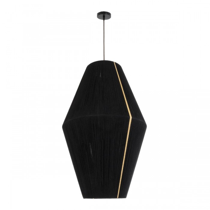 GloboStar® SALERNO 02078 Boho Κρεμαστό Φωτιστικό Πλέγμα Μονόφωτο 1 x E27 IP20 Μαύρο & Μπεζ Σχοινί - Μ50 x Π50 x Υ80cm GloboStar® SALERNO 02078 Boho Κρεμαστό Φωτιστικό Πλέγμα Μονόφωτο 1 x E27 IP20 Μαύρο & Μπεζ Σχοινί - Μ50 x Π50 x Υ80cm