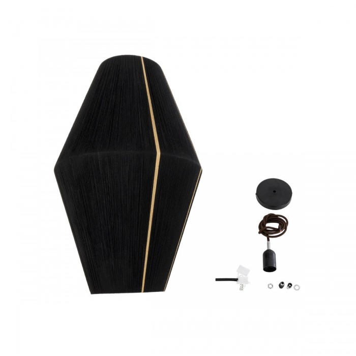 GloboStar® SALERNO 02078 Boho Κρεμαστό Φωτιστικό Πλέγμα Μονόφωτο 1 x E27 IP20 Μαύρο & Μπεζ Σχοινί - Μ50 x Π50 x Υ80cm GloboStar® SALERNO 02078 Boho Κρεμαστό Φωτιστικό Πλέγμα Μονόφωτο 1 x E27 IP20 Μαύρο & Μπεζ Σχοινί - Μ50 x Π50 x Υ80cm