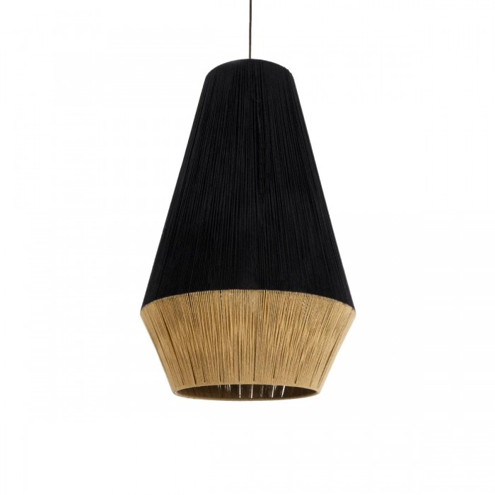 GloboStar® SALERNO 02080 Boho Κρεμαστό Φωτιστικό Πλέγμα Μονόφωτο 1 x E27 IP20 Μαύρο & Μπεζ Σχοινί - Μ50 x Π50 x Υ80cm GloboStar® SALERNO 02080 Boho Κρεμαστό Φωτιστικό Πλέγμα Μονόφωτο 1 x E27 IP20 Μαύρο & Μπεζ Σχοινί - Μ50 x Π50 x Υ80cm