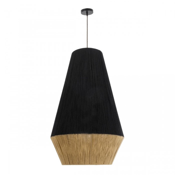 GloboStar® SALERNO 02080 Boho Κρεμαστό Φωτιστικό Πλέγμα Μονόφωτο 1 x E27 IP20 Μαύρο & Μπεζ Σχοινί - Μ50 x Π50 x Υ80cm GloboStar® SALERNO 02080 Boho Κρεμαστό Φωτιστικό Πλέγμα Μονόφωτο 1 x E27 IP20 Μαύρο & Μπεζ Σχοινί - Μ50 x Π50 x Υ80cm