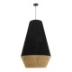 GloboStar® SALERNO 02080 Boho Κρεμαστό Φωτιστικό Πλέγμα Μονόφωτο 1 x E27 IP20 Μαύρο & Μπεζ Σχοινί - Μ50 x Π50 x Υ80cm GloboStar® SALERNO 02080 Boho Κρεμαστό Φωτιστικό Πλέγμα Μονόφωτο 1 x E27 IP20 Μαύρο & Μπεζ Σχοινί - Μ50 x Π50 x Υ80cm