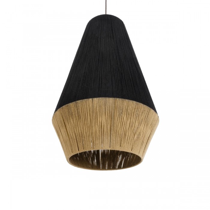 GloboStar® SALERNO 02080 Boho Κρεμαστό Φωτιστικό Πλέγμα Μονόφωτο 1 x E27 IP20 Μαύρο & Μπεζ Σχοινί - Μ50 x Π50 x Υ80cm GloboStar® SALERNO 02080 Boho Κρεμαστό Φωτιστικό Πλέγμα Μονόφωτο 1 x E27 IP20 Μαύρο & Μπεζ Σχοινί - Μ50 x Π50 x Υ80cm