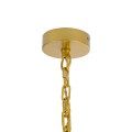 GloboStar® MISSOULA 02091 Boho Κρεμαστό Φωτιστικό Σχοινί Μονόφωτο 1 x E27 IP20 Μαύρο Ύφασμα με Χρυσό Μέταλλο - Μ60 x Π60 x Υ40cm