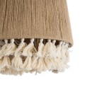 GloboStar® PUERTORICO 02092 Boho Κρεμαστό Φωτιστικό Καμπάνα Μονόφωτο 1 x E27 IP20 Μπεζ & Λευκό Σχοινί - Μ40 x Π40 x Υ45cm