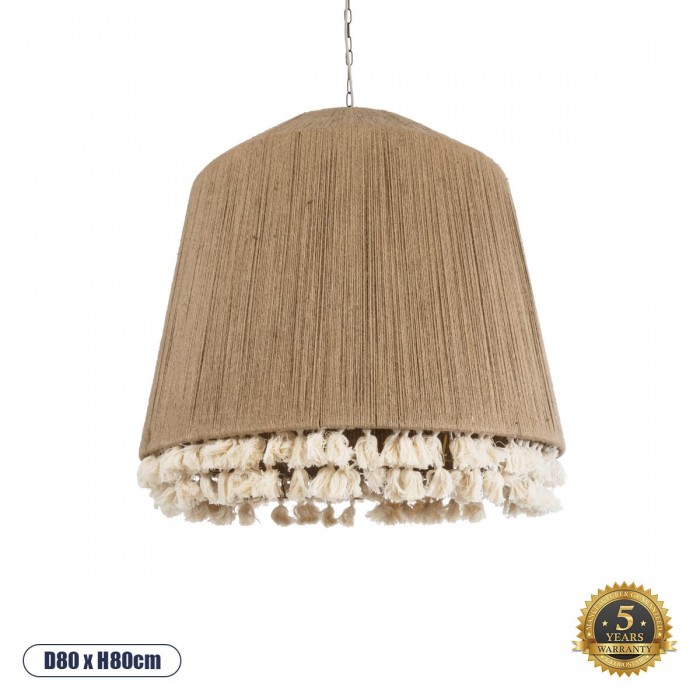 GloboStar® PUERTORICO 02093 Boho Κρεμαστό Φωτιστικό Καμπάνα Τρίφωτο 3 x E27 IP20 Μπεζ & Λευκό Σχοινί - Μ80 x Π80 x Υ80cm GloboStar® PUERTORICO 02093 Boho Κρεμαστό Φωτιστικό Καμπάνα Τρίφωτο 3 x E27 IP20 Μπεζ & Λευκό Σχοινί - Μ80 x Π80 x Υ80cm