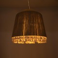 GloboStar® PUERTORICO 02093 Boho Κρεμαστό Φωτιστικό Καμπάνα Τρίφωτο 3 x E27 IP20 Μπεζ & Λευκό Σχοινί - Μ80 x Π80 x Υ80cm