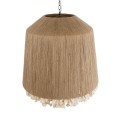 GloboStar® PUERTORICO 02093 Boho Κρεμαστό Φωτιστικό Καμπάνα Τρίφωτο 3 x E27 IP20 Μπεζ & Λευκό Σχοινί - Μ80 x Π80 x Υ80cm