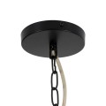 GloboStar® PUERTORICO 02093 Boho Κρεμαστό Φωτιστικό Καμπάνα Τρίφωτο 3 x E27 IP20 Μπεζ & Λευκό Σχοινί - Μ80 x Π80 x Υ80cm