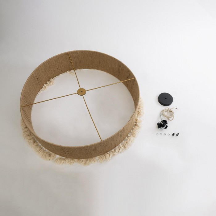 GloboStar® PUERTORICO 02095 Boho Κρεμαστό Φωτιστικό Καπέλο Τριφωτο 3 x E27 IP20 Μπεζ & Λευκό Σχοινί - Μ80 x Π80 x Υ27cm GloboStar® PUERTORICO 02095 Boho Κρεμαστό Φωτιστικό Καπέλο Τριφωτο 3 x E27 IP20 Μπεζ & Λευκό Σχοινί - Μ80 x Π80 x Υ27cm