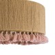 GloboStar® PUERTORICO 02096 Boho Κρεμαστό Φωτιστικό Καπέλο Μονόφωτο 1 x E27 IP20 Μπεζ & Ροζ Σχοινί - Μ50 x Π50 x Υ27cm