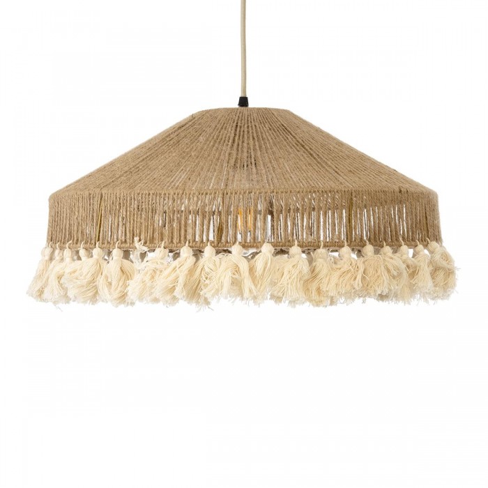 GloboStar® PUERTORICO 02098 Boho Κρεμαστό Φωτιστικό Καμπάνα Μονόφωτο 1 x E27 IP20 Μπεζ & Λευκό Σχοινί - Μ50 x Π50 x Υ25cm GloboStar® PUERTORICO 02098 Boho Κρεμαστό Φωτιστικό Καμπάνα Μονόφωτο 1 x E27 IP20 Μπεζ & Λευκό Σχοινί - Μ50 x Π50 x Υ25cm