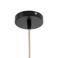 GloboStar® PUERTORICO 02098 Boho Κρεμαστό Φωτιστικό Καμπάνα Μονόφωτο 1 x E27 IP20 Μπεζ & Λευκό Σχοινί - Μ50 x Π50 x Υ25cm