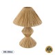 GloboStar® LUANA 02107 Boho Επιτραπέζιο Φωτιστικό Μονόφωτο 1 x E27 AC220-240V IP20 - Φ40 x Υ50cm - Μπεζ Καφέ Φυσική Ράφια Άχυρο Καπέλο