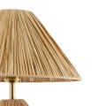 GloboStar® LUANA 02107 Boho Επιτραπέζιο Φωτιστικό Μονόφωτο 1 x E27 AC220-240V IP20 - Φ40 x Υ50cm - Μπεζ Καφέ Φυσική Ράφια Άχυρο Καπέλο
