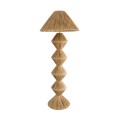 GloboStar® LUANA 02108 Boho Επιδαπέδιο Φωτιστικό Μονόφωτο 1 x E27 AC220-240V IP20 - Φ60 x Υ150cm - Μπεζ Φυσική Ράφια Νήμα Καπέλο