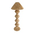 GloboStar® LUANA 02108 Boho Επιδαπέδιο Φωτιστικό Μονόφωτο 1 x E27 AC220-240V IP20 - Φ60 x Υ150cm - Μπεζ Φυσική Ράφια Νήμα Καπέλο
