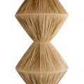 GloboStar® LUANA 02108 Boho Επιδαπέδιο Φωτιστικό Μονόφωτο 1 x E27 AC220-240V IP20 - Φ60 x Υ150cm - Μπεζ Φυσική Ράφια Νήμα Καπέλο