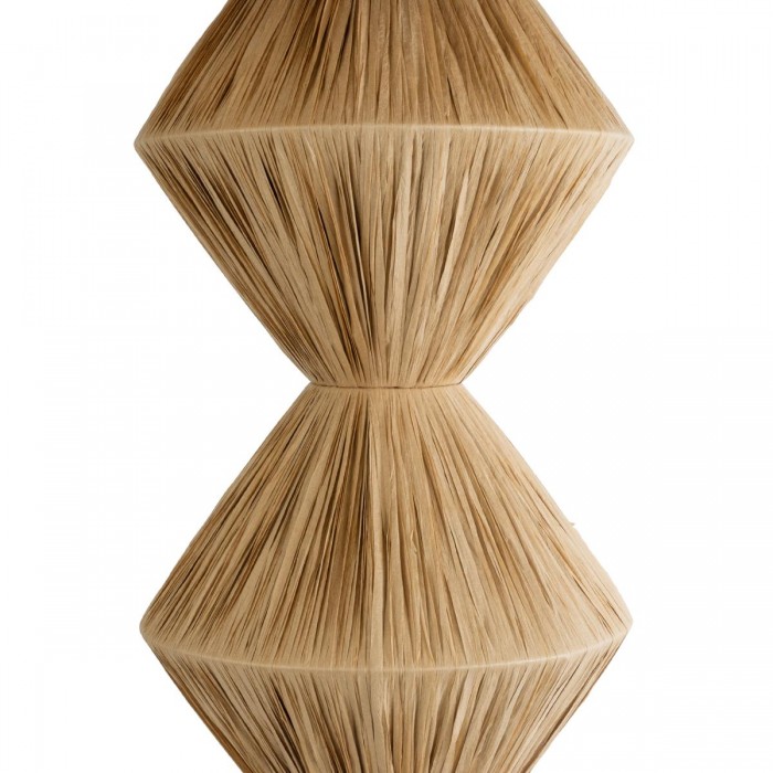 GloboStar® LUANA 02108 Boho Επιδαπέδιο Φωτιστικό Μονόφωτο 1 x E27 AC220-240V IP20 - Φ60 x Υ150cm - Μπεζ Φυσική Ράφια Νήμα Καπέλο