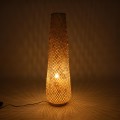 GloboStar® MAMIZU 02109 Boho Επιδαπέδιο Φωτιστικό Μονόφωτο 1 x E27 AC220-240V IP20 - Φ28 x Υ93cm - Μπεζ Ξύλινο Μπαμπού Πλέγμα
