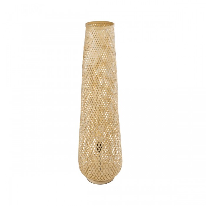 GloboStar® MAMIZU 02109 Boho Επιδαπέδιο Φωτιστικό Μονόφωτο 1 x E27 AC220-240V IP20 - Φ28 x Υ93cm - Μπεζ Ξύλινο Μπαμπού Πλέγμα