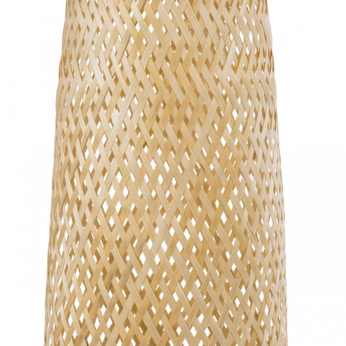 GloboStar® MAMIZU 02109 Boho Επιδαπέδιο Φωτιστικό Μονόφωτο 1 x E27 AC220-240V IP20 - Φ28 x Υ93cm - Μπεζ Ξύλινο Μπαμπού Πλέγμα