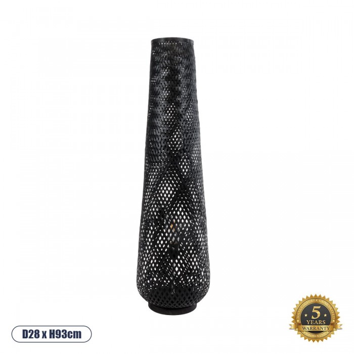 GloboStar® MAMIZU 02110 Boho Επιδαπέδιο Φωτιστικό Μονόφωτο 1 x E27 AC220-240V IP20 - Φ28 x Υ93cm - Μαύρο Ξύλινο Μπαμπού Πλέγμα GloboStar® MAMIZU 02110 Boho Επιδαπέδιο Φωτιστικό Μονόφωτο 1 x E27 AC220-240V IP20 - Φ28 x Υ93cm - Μαύρο Ξύλινο Μπαμπού Πλέγμα