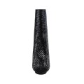 GloboStar® MAMIZU 02110 Boho Επιδαπέδιο Φωτιστικό Μονόφωτο 1 x E27 AC220-240V IP20 - Φ28 x Υ93cm - Μαύρο Ξύλινο Μπαμπού Πλέγμα