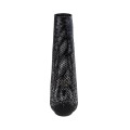 GloboStar® MAMIZU 02110 Boho Επιδαπέδιο Φωτιστικό Μονόφωτο 1 x E27 AC220-240V IP20 - Φ28 x Υ93cm - Μαύρο Ξύλινο Μπαμπού Πλέγμα