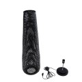 GloboStar® MAMIZU 02110 Boho Επιδαπέδιο Φωτιστικό Μονόφωτο 1 x E27 AC220-240V IP20 - Φ28 x Υ93cm - Μαύρο Ξύλινο Μπαμπού Πλέγμα