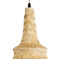 GloboStar® MAUI 02114 Boho Κρεμαστό Φωτιστικό Οροφής Μονόφωτο 1 x E27 AC220-240V IP20 - Φ30 x Υ77cm - Μπεζ Ξύλινο Μπαμπού Πλέγμα