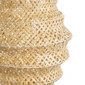 GloboStar® MAUI 02114 Boho Κρεμαστό Φωτιστικό Οροφής Μονόφωτο 1 x E27 AC220-240V IP20 - Φ30 x Υ77cm - Μπεζ Ξύλινο Μπαμπού Πλέγμα