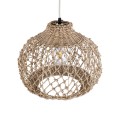 GloboStar® ECUADOR 02115 Boho Κρεμαστό Φωτιστικό Οροφής Μονόφωτο 1 x E27 AC220-240V IP20 - Φ35 x Υ28cm - Μπεζ Seagrass - Φύκι Πλέγμα Καμπάνα