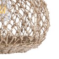 GloboStar® ECUADOR 02115 Boho Κρεμαστό Φωτιστικό Οροφής Μονόφωτο 1 x E27 AC220-240V IP20 - Φ35 x Υ28cm - Μπεζ Seagrass - Φύκι Πλέγμα Καμπάνα