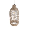 GloboStar® ECUADOR 02116 Boho Κρεμαστό Φωτιστικό Οροφής Μονόφωτο 1 x E27 AC220-240V IP20 - Φ23 x Υ50cm - Μπεζ Seagrass - Φύκι Πλέγμα Καμπάνα