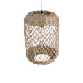 GloboStar® ECUADOR 02117 Boho Κρεμαστό Φωτιστικό Οροφής Μονόφωτο 1 x E27 AC220-240V IP20 - Φ28 x Υ40cm - Μπεζ Seagrass - Φύκι Πλέγμα