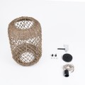GloboStar® ECUADOR 02117 Boho Κρεμαστό Φωτιστικό Οροφής Μονόφωτο 1 x E27 AC220-240V IP20 - Φ28 x Υ40cm - Μπεζ Seagrass - Φύκι Πλέγμα