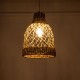 GloboStar® ECUADOR 02118 Boho Κρεμαστό Φωτιστικό Οροφής Μονόφωτο 1 x E27 AC220-240V IP20 - Φ25 x Υ35cm - Μπεζ Seagrass - Φύκι Πλέγμα Καμπάνα