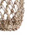 GloboStar® ECUADOR 02119 Boho Κρεμαστό Φωτιστικό Οροφής Μονόφωτο 1 x E27 AC220-240V IP20 - Φ15 x Υ35cm - Μπεζ Seagrass - Φύκι Πλέγμα Καμπάνα