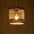 GloboStar® ECUADOR 02120 Boho Κρεμαστό Φωτιστικό Οροφής Μονόφωτο 1 x E27 AC220-240V IP20 - Φ20 x Υ20cm - Μπεζ Seagrass - Φύκι Πλέγμα