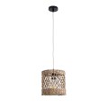 GloboStar® ECUADOR 02120 Boho Κρεμαστό Φωτιστικό Οροφής Μονόφωτο 1 x E27 AC220-240V IP20 - Φ20 x Υ20cm - Μπεζ Seagrass - Φύκι Πλέγμα
