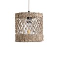 GloboStar® ECUADOR 02120 Boho Κρεμαστό Φωτιστικό Οροφής Μονόφωτο 1 x E27 AC220-240V IP20 - Φ20 x Υ20cm - Μπεζ Seagrass - Φύκι Πλέγμα