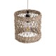 GloboStar® ECUADOR 02120 Boho Κρεμαστό Φωτιστικό Οροφής Μονόφωτο 1 x E27 AC220-240V IP20 - Φ20 x Υ20cm - Μπεζ Seagrass - Φύκι Πλέγμα
