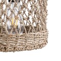 GloboStar® ECUADOR 02120 Boho Κρεμαστό Φωτιστικό Οροφής Μονόφωτο 1 x E27 AC220-240V IP20 - Φ20 x Υ20cm - Μπεζ Seagrass - Φύκι Πλέγμα