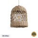 GloboStar® ECUADOR 02121 Boho Κρεμαστό Φωτιστικό Οροφής Μονόφωτο 1 x E27 AC220-240V IP20 - Φ20 x Υ25cm - Μπεζ Seagrass - Φύκι Πλέγμα Καμπάνα